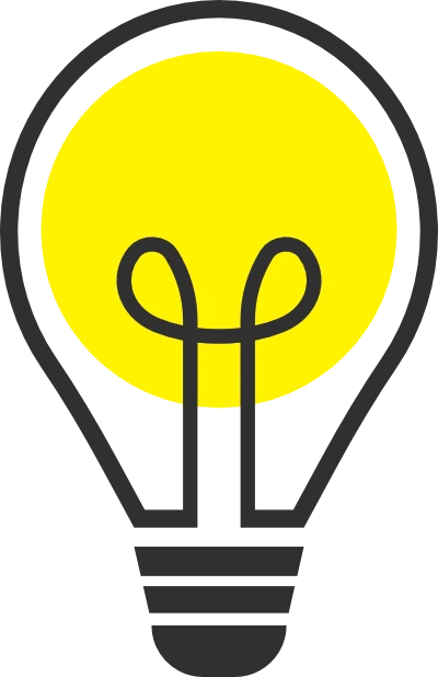 A stylised image of a lightbulb