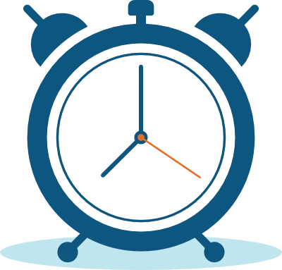 A stylised image of an alarm clock