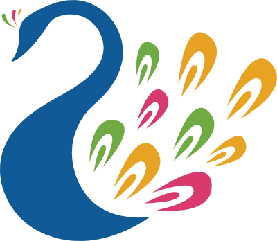 A stylised image of a peacock