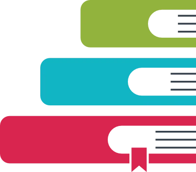 A stack of three different coloured rectangles